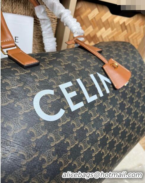 Trendy Design Celine Luggage Travel Bag in Triomphe Canvas and Calfskin C31764 Brown 2023