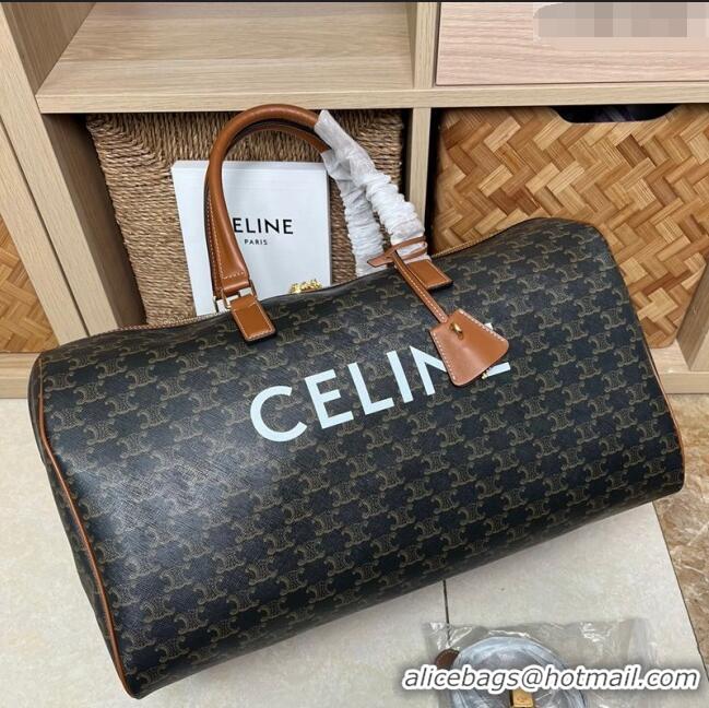 Trendy Design Celine Luggage Travel Bag in Triomphe Canvas and Calfskin C31764 Brown 2023