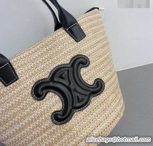 Buy Fashionable Celine Raffia Basket Bag 0407 Beige/Black 2023