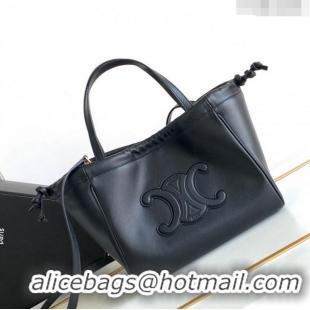 Affordable Price Celine Small Cabas Drawstring Cuir Triomphe Tote Bag in Smooth Calfskin 111013 Black 2023