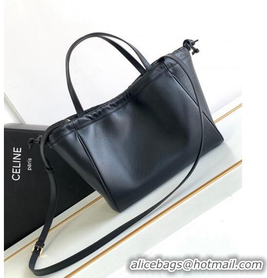 Affordable Price Celine Small Cabas Drawstring Cuir Triomphe Tote Bag in Smooth Calfskin 111013 Black 2023