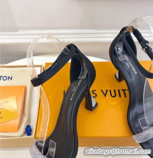 Best Price Louis Vuitton Sparkle Medium Heel Sandals 6.5cm in Satin Black 0427091