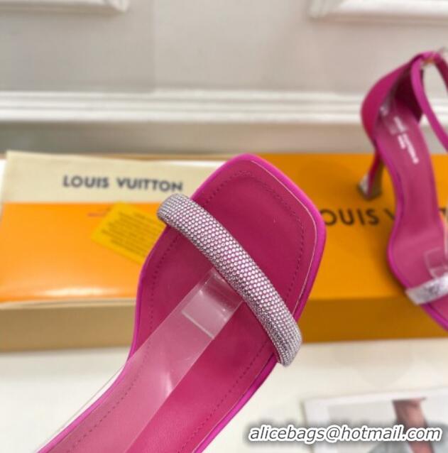 Purchase Louis Vuitton Sparkle High Heel Sandals 9.5cm in Satin Dark Pink 0427094