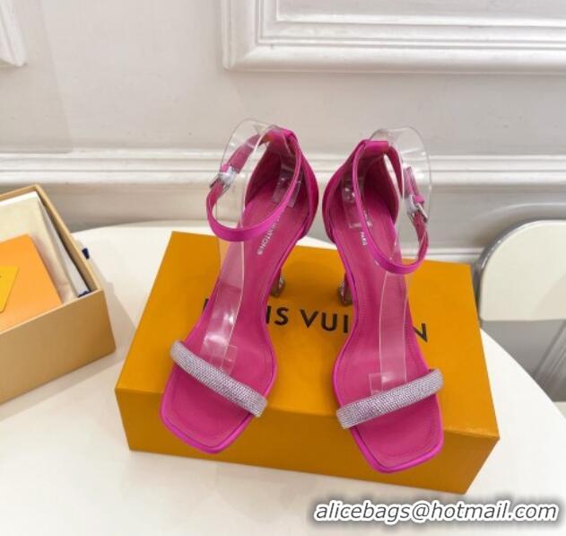 Purchase Louis Vuitton Sparkle High Heel Sandals 9.5cm in Satin Dark Pink 0427094