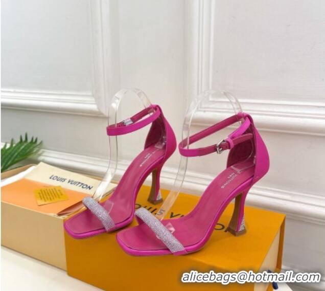 Purchase Louis Vuitton Sparkle High Heel Sandals 9.5cm in Satin Dark Pink 0427094