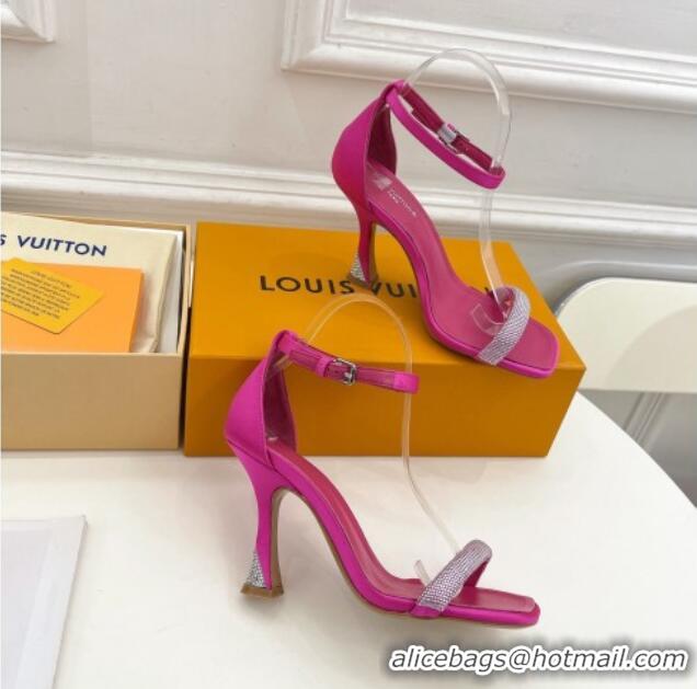 Purchase Louis Vuitton Sparkle High Heel Sandals 9.5cm in Satin Dark Pink 0427094