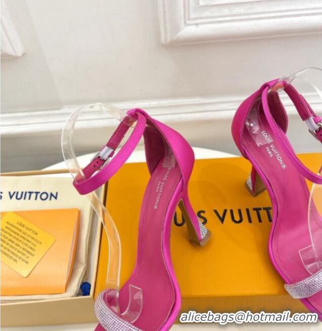 Purchase Louis Vuitton Sparkle High Heel Sandals 9.5cm in Satin Dark Pink 0427094