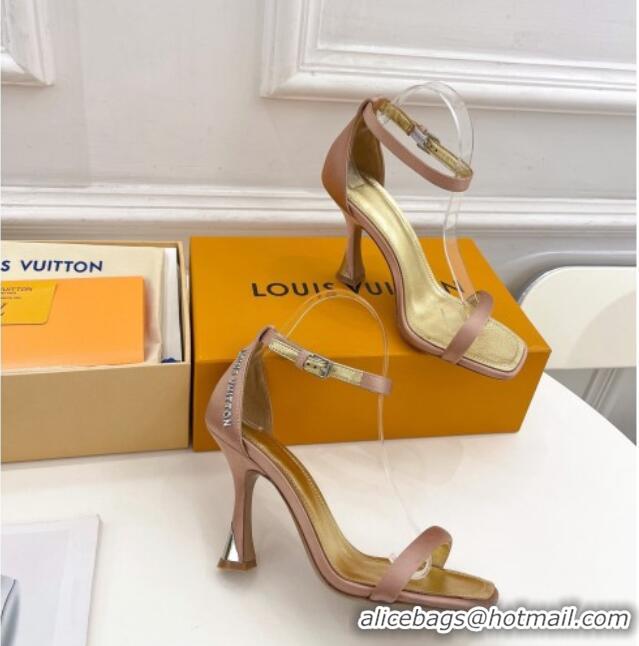 Best Product Louis Vuitton Sparkle High Heel Satin Sandals 9.5cm with Signature Nude 427101