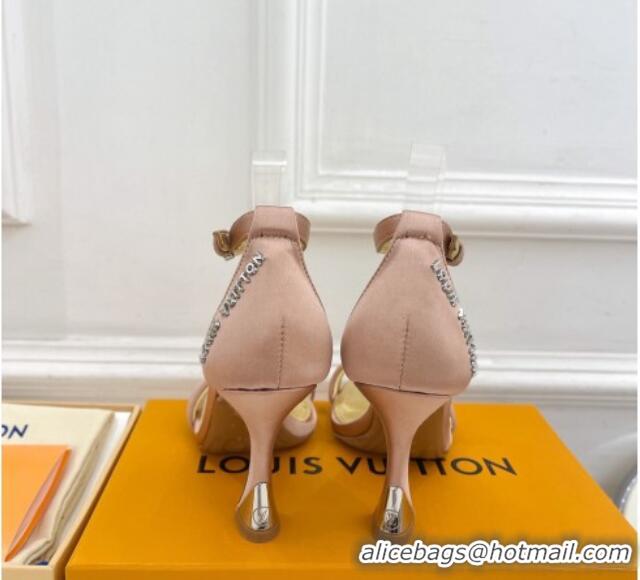 Best Product Louis Vuitton Sparkle High Heel Satin Sandals 9.5cm with Signature Nude 427101