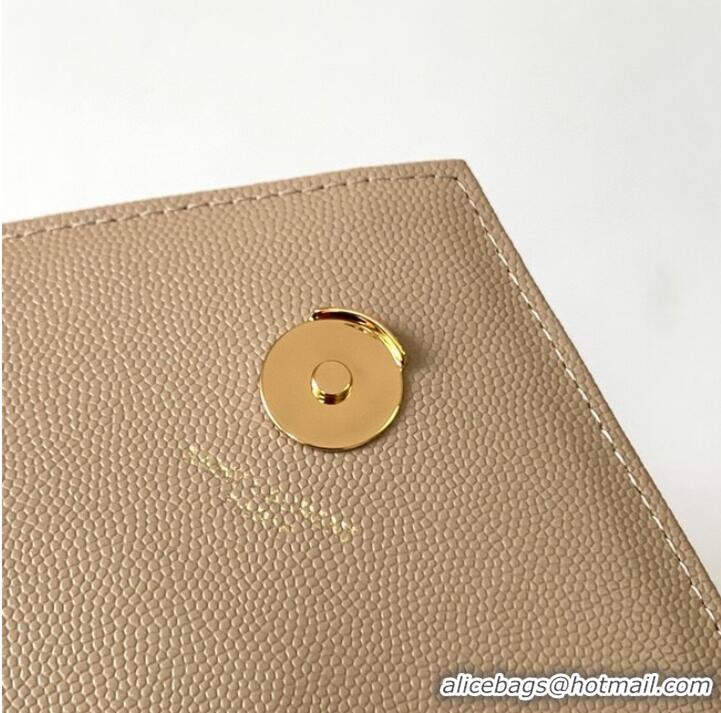 Low Price SAINT LAUREN ENVELOPE LARGE BAG IN MIX MATELASSE GRAIN DE POUDRE EMBOSSED LEATHER 600166 apricot