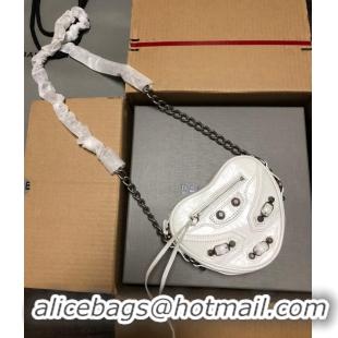 Inexpensive Balenciaga WOMENS LE CAGOLE HEART MINI BAG 27811 WHITE