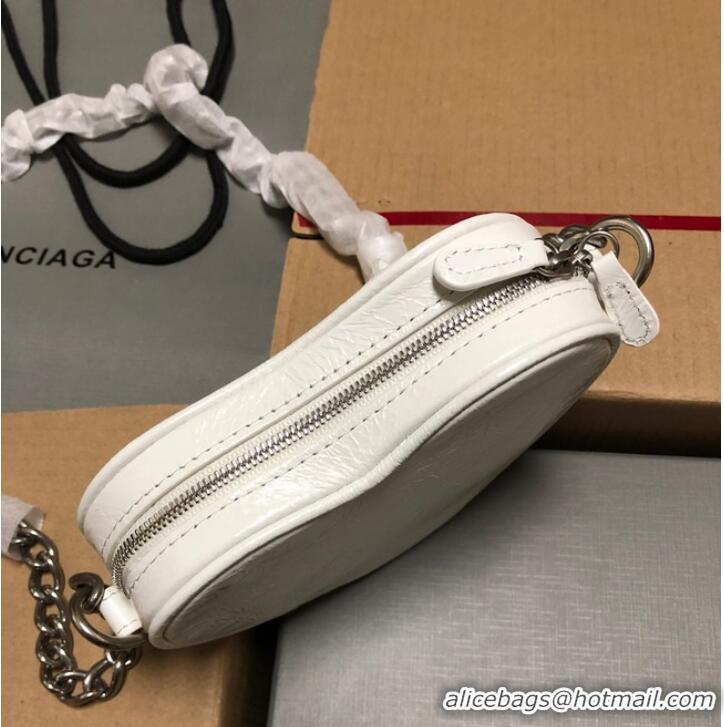 Inexpensive Balenciaga WOMENS LE CAGOLE HEART MINI BAG 27811 WHITE