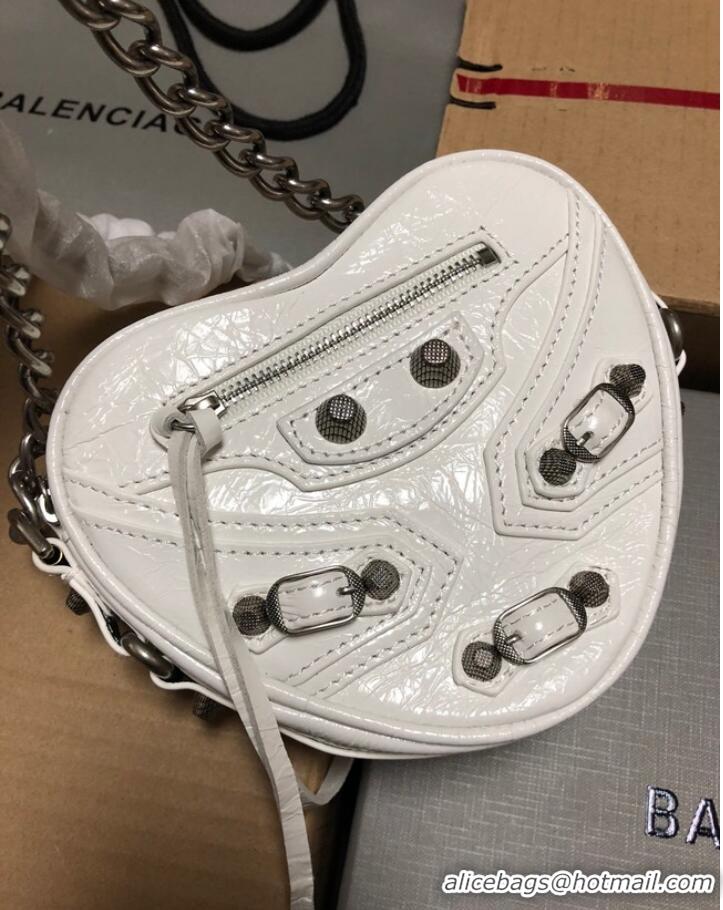 Inexpensive Balenciaga WOMENS LE CAGOLE HEART MINI BAG 27811 WHITE