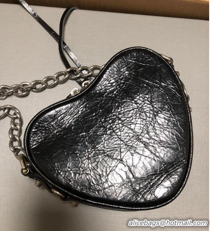 Super Quality Balenciaga WOMENS LE CAGOLE HEART MINI BAG 27811 BLACK