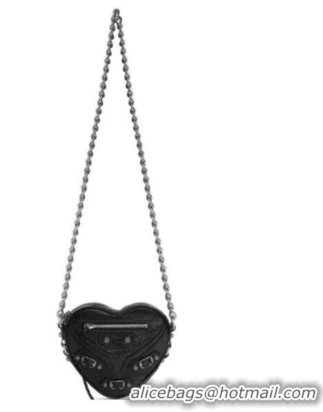 Super Quality Balenciaga WOMENS LE CAGOLE HEART MINI BAG 27811 BLACK