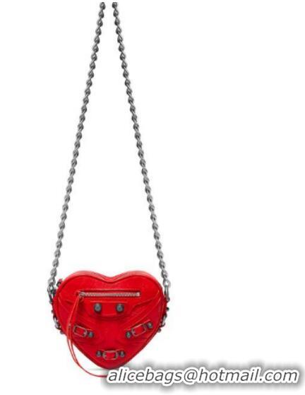 Shop Cheap Balenciaga WOMENS LE CAGOLE HEART MINI BAG 27811 red