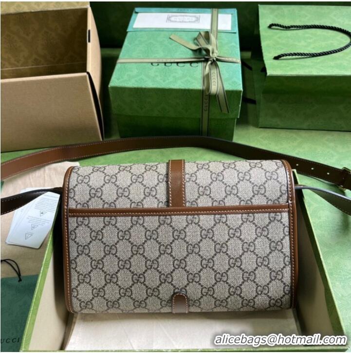 Super Quality Gucci GG messenger bag with Interlocking G 745679 Brown