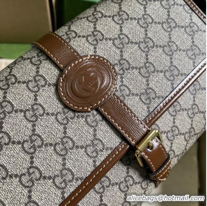 Super Quality Gucci GG messenger bag with Interlocking G 745679 Brown