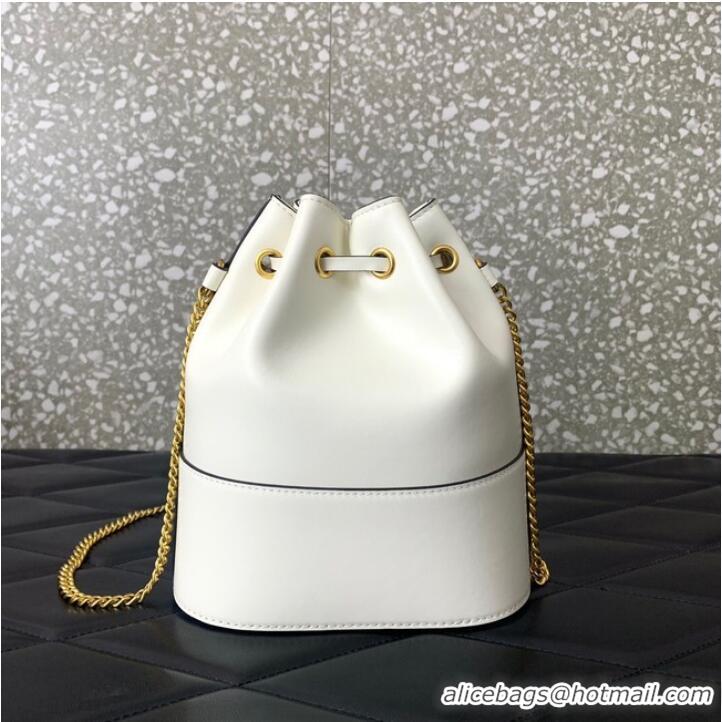 Grade Design VALENTINO VLOGO SIGNATURE Lambskin Mini Bucket Bag FI16 white