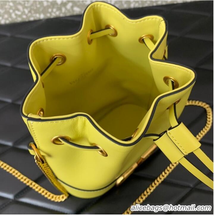 Promotional VALENTINO VLOGO SIGNATURE Lambskin Mini Bucket Bag FI16 yellow