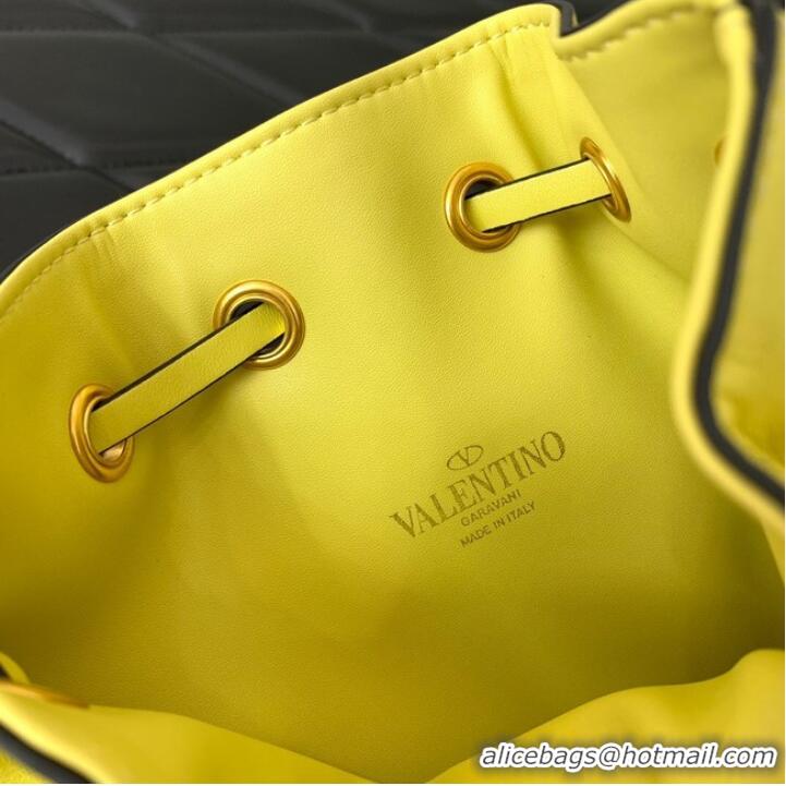 Promotional VALENTINO VLOGO SIGNATURE Lambskin Mini Bucket Bag FI16 yellow