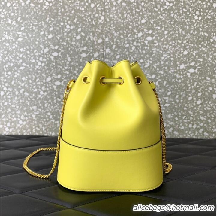 Promotional VALENTINO VLOGO SIGNATURE Lambskin Mini Bucket Bag FI16 yellow