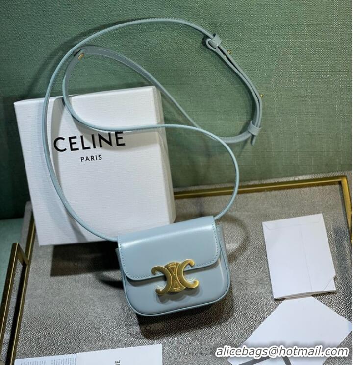 Promotional Celine MINI TRIOMPHE IN CALFSKIN 10I512 light blue