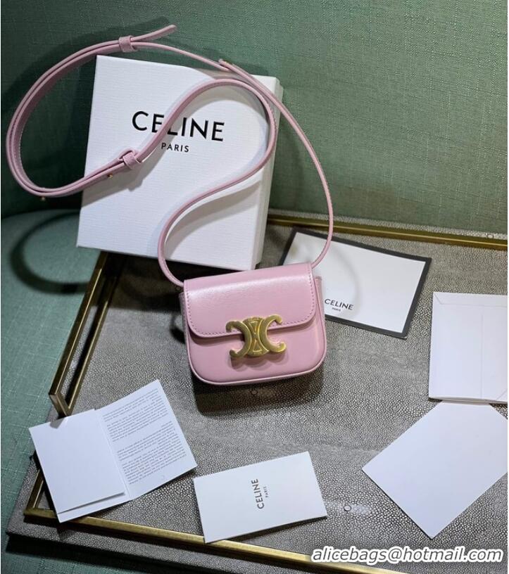 Top Quality Celine MINI TRIOMPHE IN CALFSKIN 10I512 pink