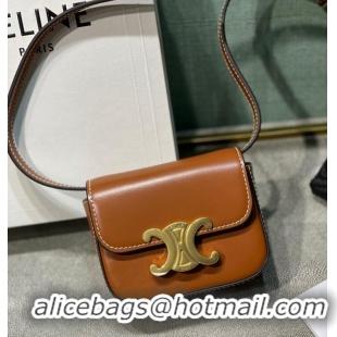 Affordable Price Celine MINI TRIOMPHE IN CALFSKIN 10I512 tan