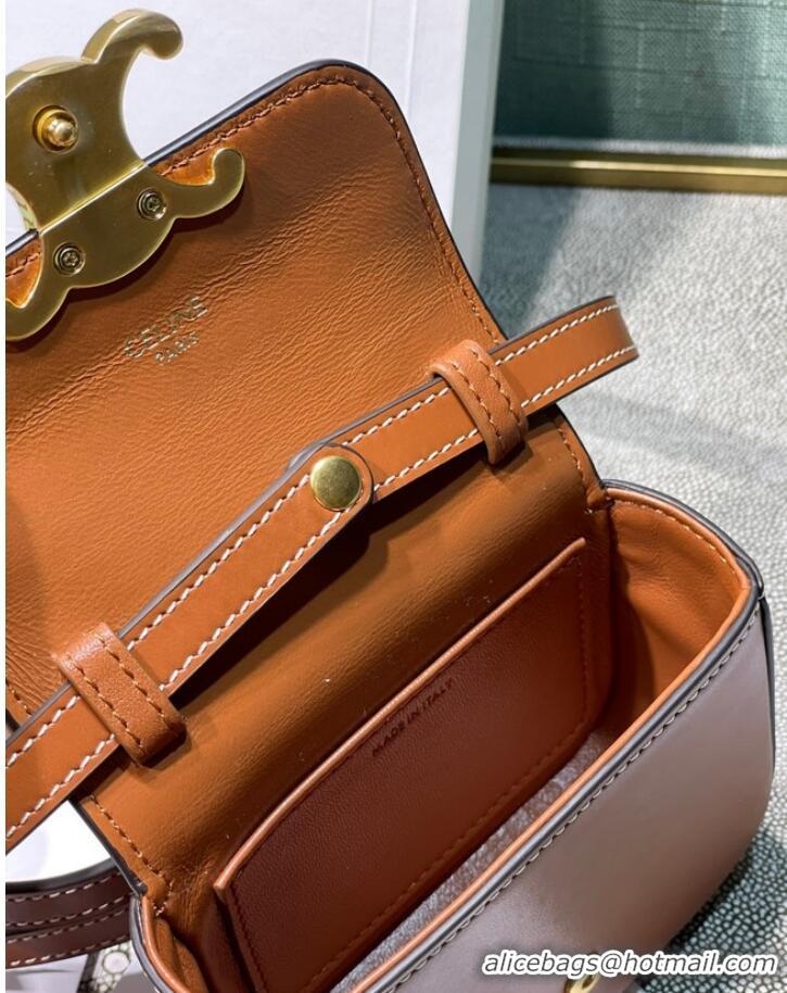 Affordable Price Celine MINI TRIOMPHE IN CALFSKIN 10I512 tan