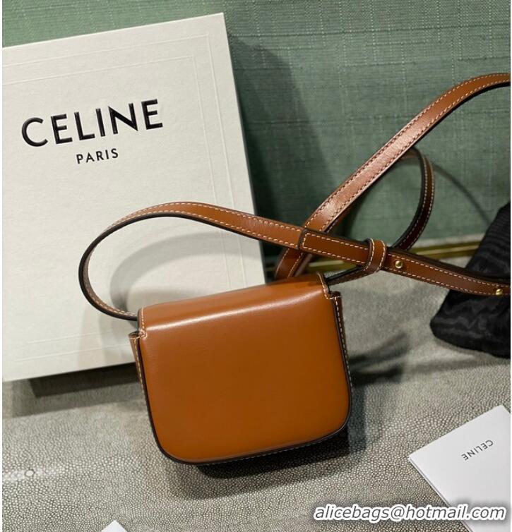 Affordable Price Celine MINI TRIOMPHE IN CALFSKIN 10I512 tan