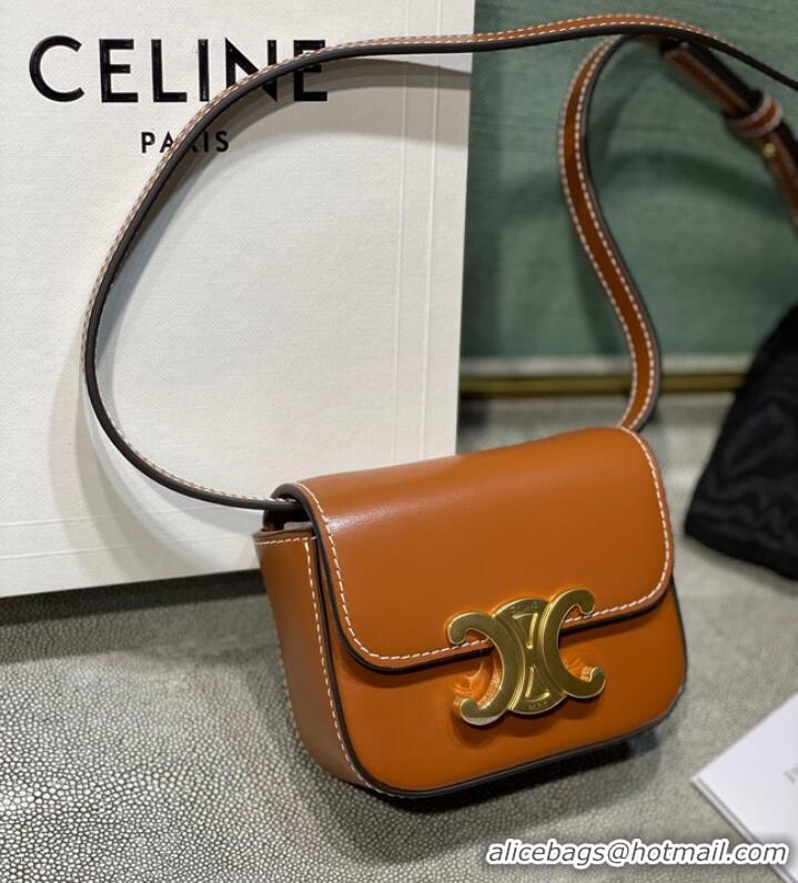 Affordable Price Celine MINI TRIOMPHE IN CALFSKIN 10I512 tan