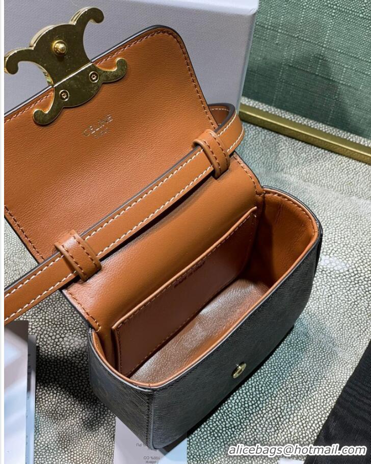 Super Quality Celine MINI TRIOMPHE IN TRIOMPHE CANVAS AND CALFSKIN 10I512 TAN