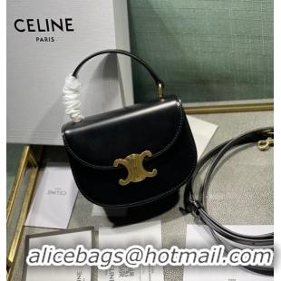 Low Cost Celine TEEN BESACE TRIOMPHE IN SHINY CALFSKIN 110412 black