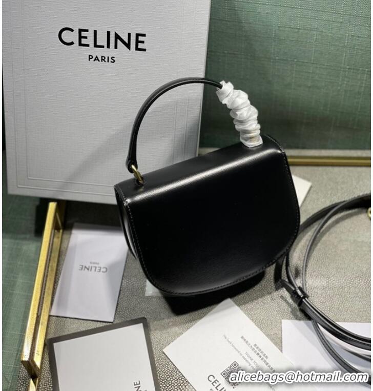 Low Cost Celine TEEN BESACE TRIOMPHE IN SHINY CALFSKIN 110412 black