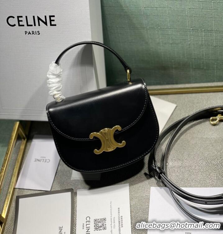 Low Cost Celine TEEN BESACE TRIOMPHE IN SHINY CALFSKIN 110412 black