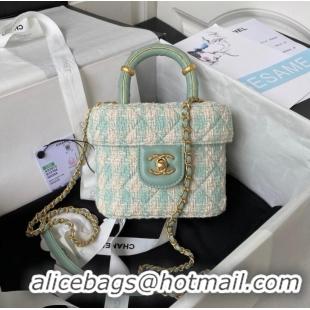 Well Crafted CHANEL SMALL VANITY CASE AS3973 Light Blue