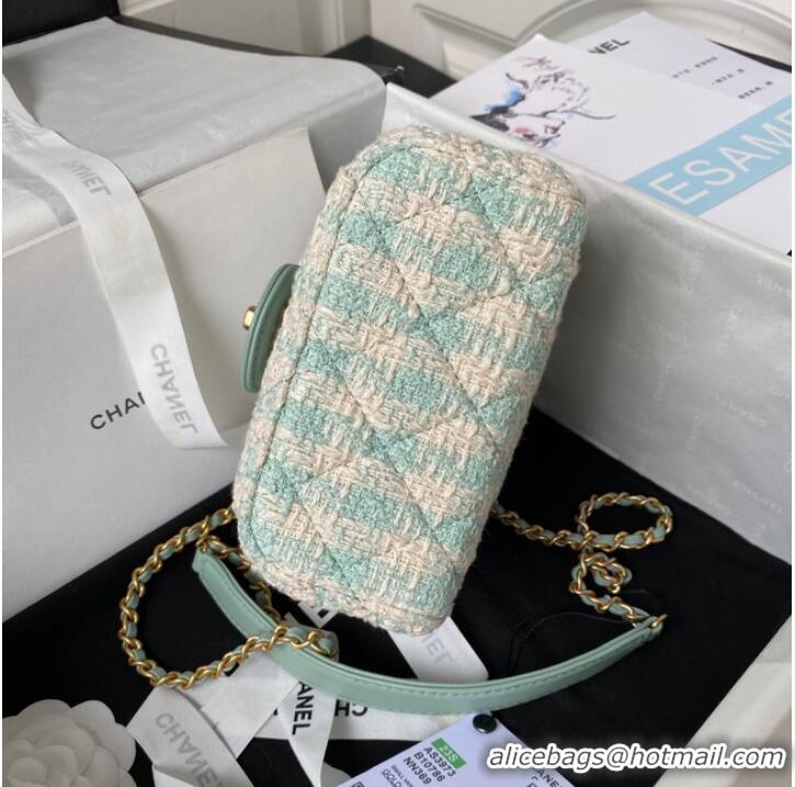 Well Crafted CHANEL SMALL VANITY CASE AS3973 Light Blue