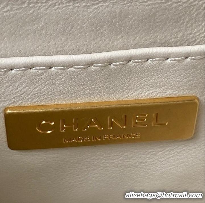 Cheap Grade CHANEL SMALL VANITY CASE Lambskin & Gold-Tone Metal AS3973 white