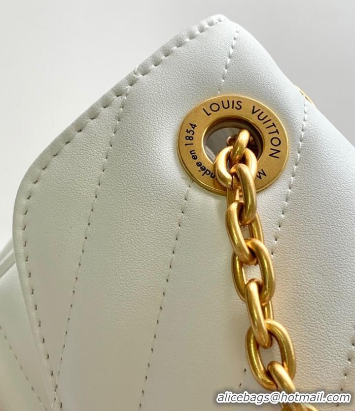 Famous Brand Louis Vuitton Monogram Empreinte New Wave Chain Bag PM M20838 WHITE