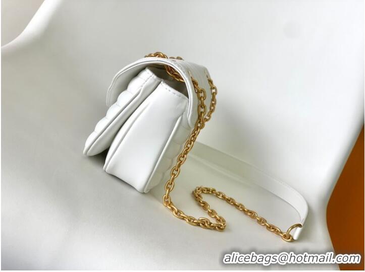 Famous Brand Louis Vuitton Monogram Empreinte New Wave Chain Bag PM M20838 WHITE