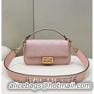 Reasonable Price Fendi Baguette canvas bag with FF embroidery 8BR600 pink