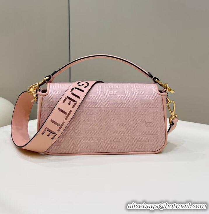 Reasonable Price Fendi Baguette canvas bag with FF embroidery 8BR600 pink