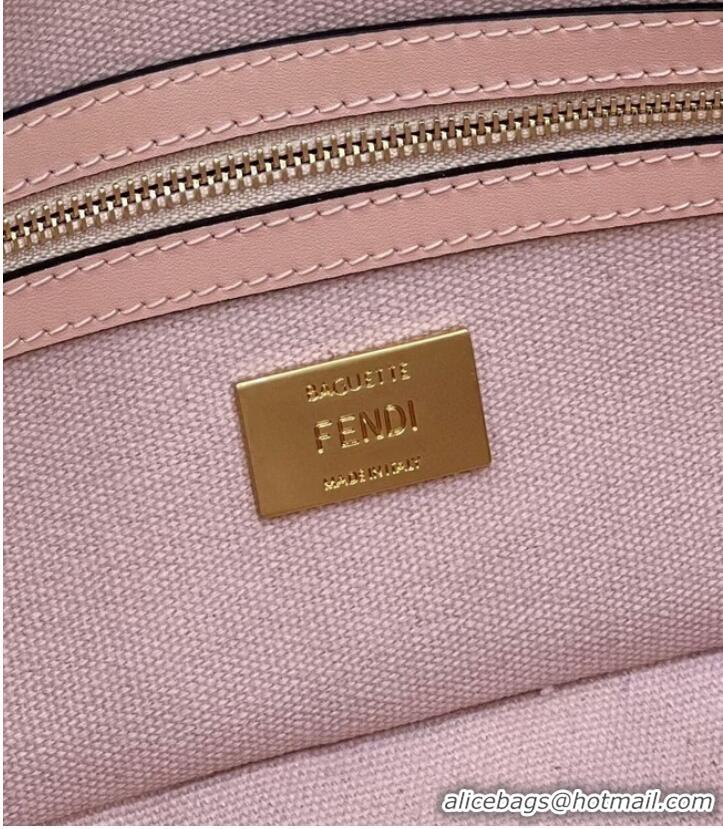 Reasonable Price Fendi Baguette canvas bag with FF embroidery 8BR600 pink