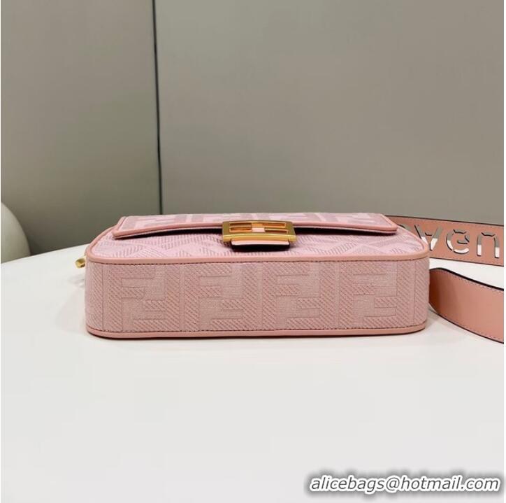 Reasonable Price Fendi Baguette canvas bag with FF embroidery 8BR600 pink