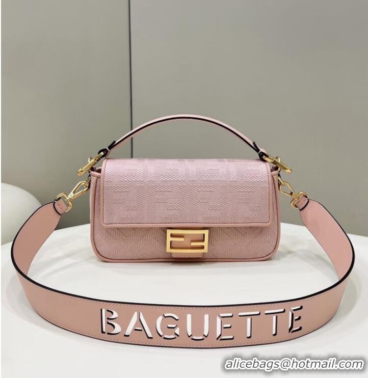 Reasonable Price Fendi Baguette canvas bag with FF embroidery 8BR600 pink