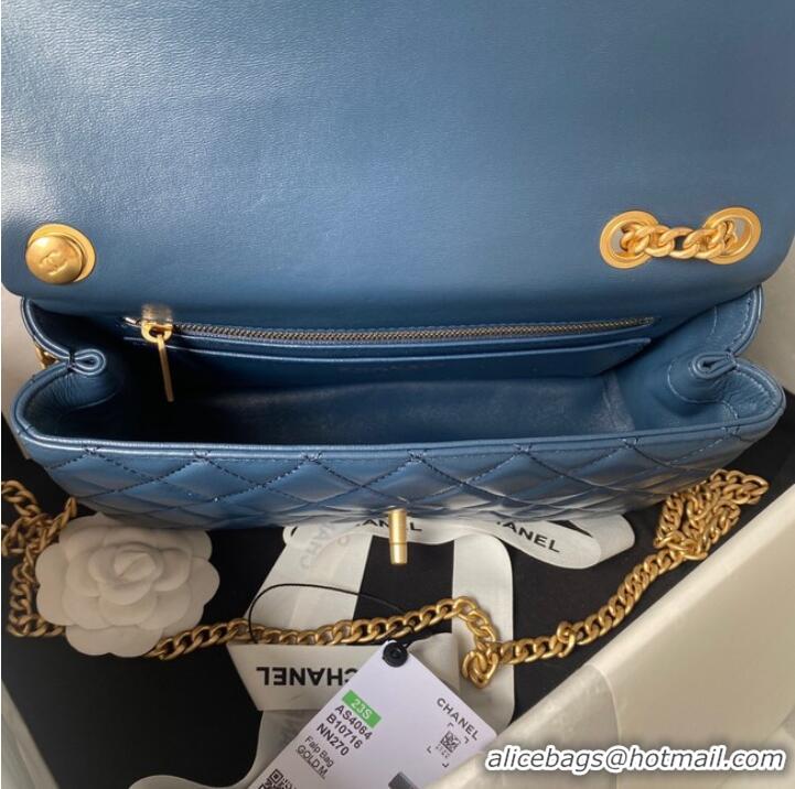 New Design Chanel SMALL FLAP BAG AS4064 dark blue