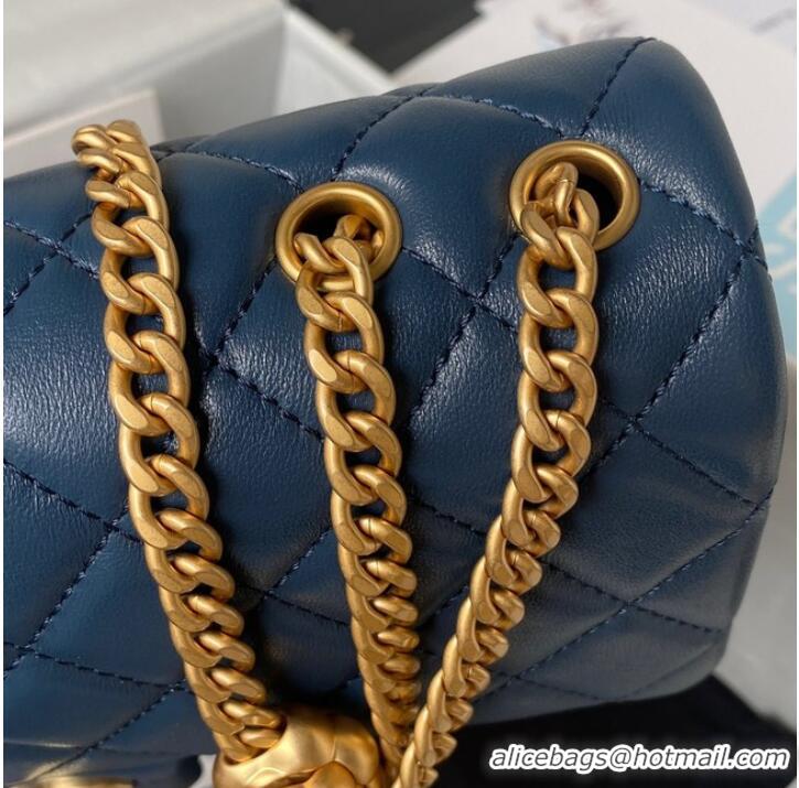 New Design Chanel SMALL FLAP BAG AS4064 dark blue