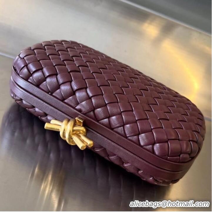 Low Price Bottega Veneta Knot Clutch Bag 717622 wine