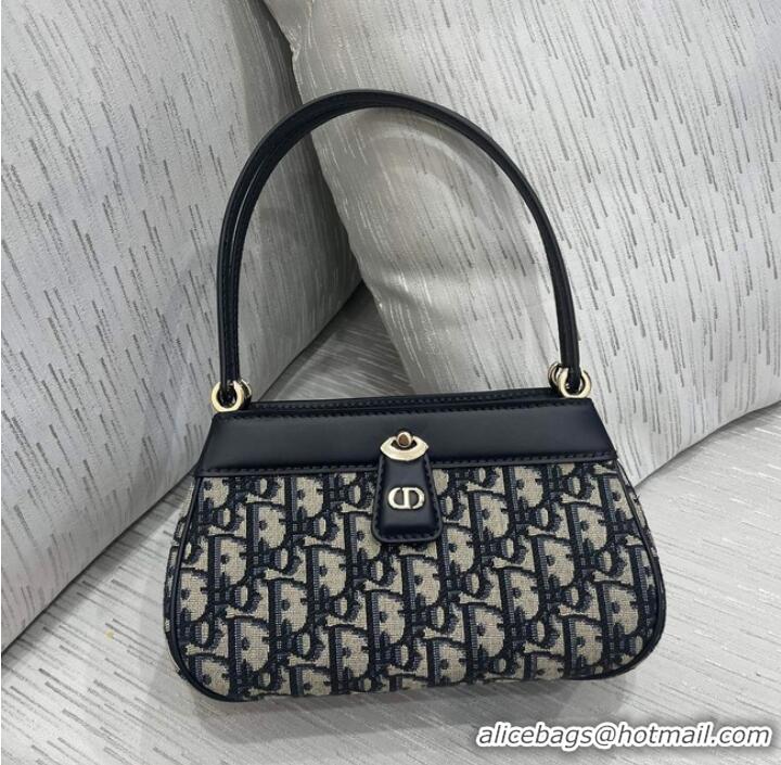 Promotional SMALL DIOR KEY BAG Blue Dior Oblique Jacquard M1844O